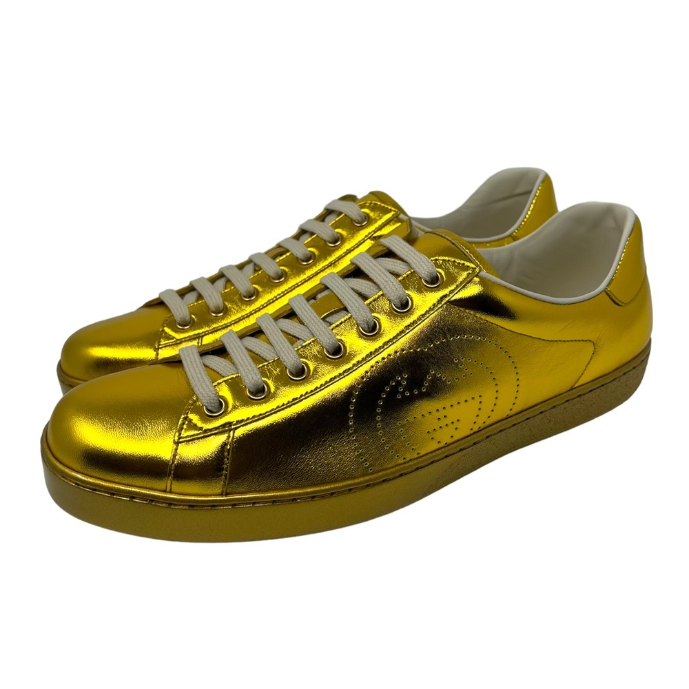 GUCCI Ace Gold Metallic Low-Top Sneaker 599147